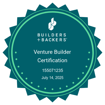 This badge certifies completion of the Builders + Backers Idea Accelerator program. This certification is earned upon successfully completing the 90-day program, which includes curriculum on identifying problems, ideas, and pathways, experiment design & execution, concluding with evaluation and assessment of next steps. Participants learn an array of new skills through the program which vary with their chosen pathway and experiment, but often include elements of finance, project management, budget & analysis, regulatory & compliance, resource planning, capital strategy, personnel management, sales & marketing, and general venture building. Participants also become proficient in several low code/no code technology platforms, such as Coda, Miro, Slack, and Canva.